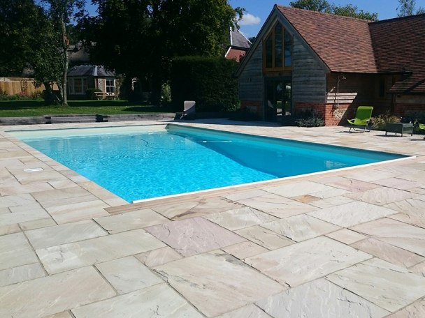 Swimming Pool Coping - Featherstone used with matching paving